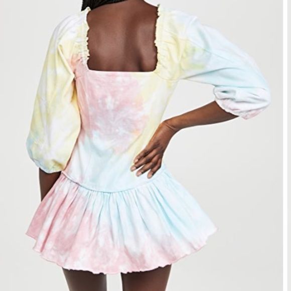 New LoveShackFancy Chai Mini Dress 
Rainbow Radical Tie Dye Size Small - Picture 5 of 12